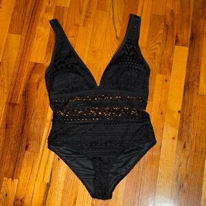 Lace one piece bathing suit- size large